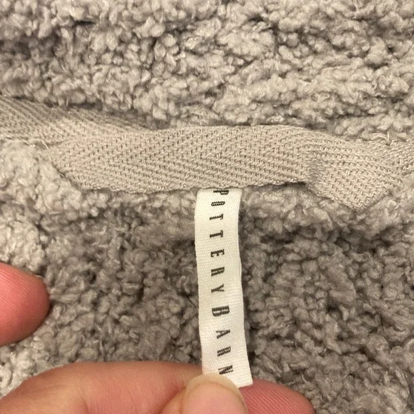 NWOT: Pottery Barn Ultra Soft Gray/Grey Knee Length Wake Waffle Weave Robe - Picture 7 of 8